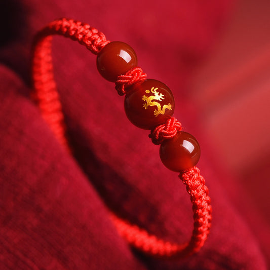 The Year of the Dragon Red Agate Bracelet